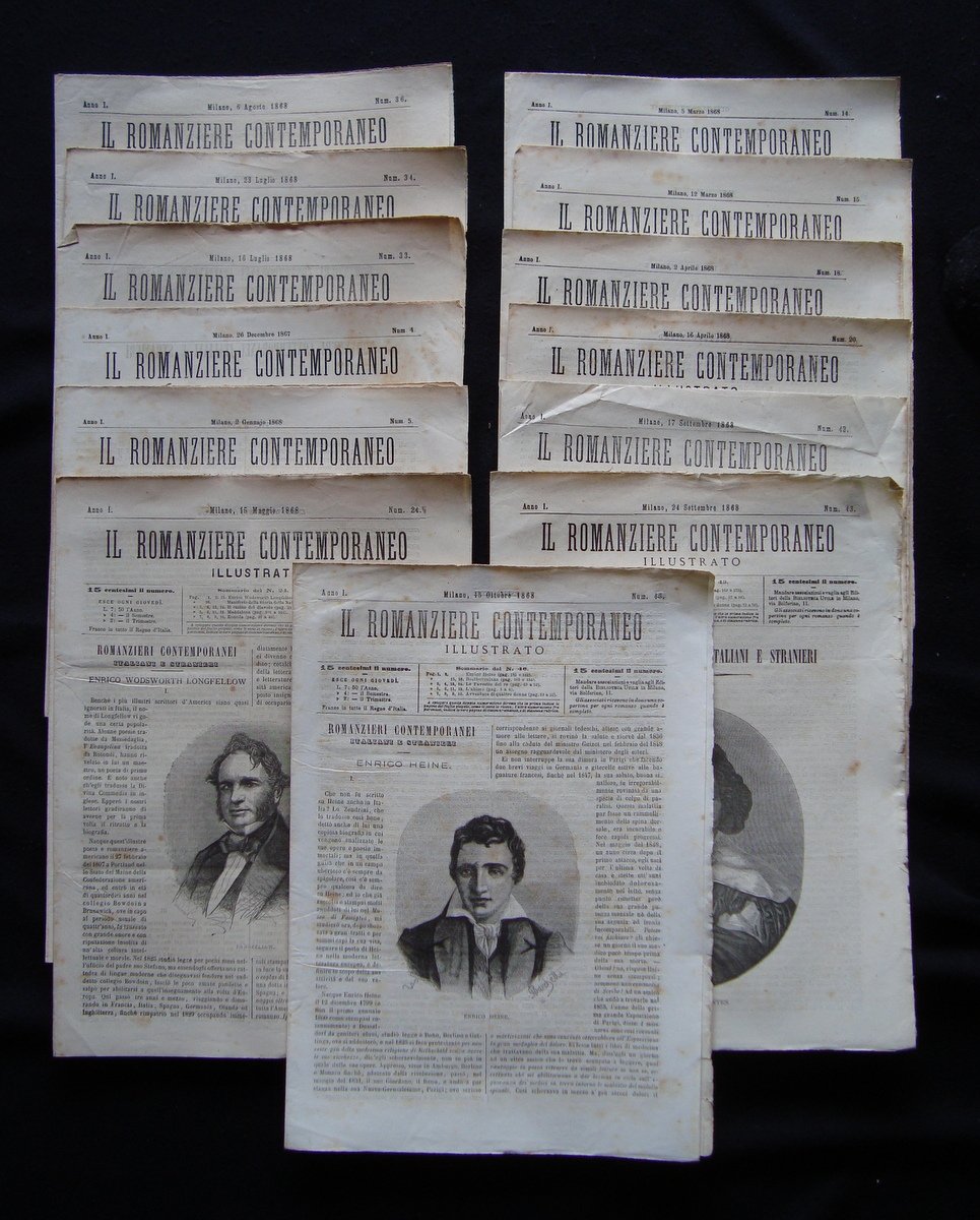 Il Romanziere Contemporaneo Illustrato 13 numeri Anno I 1867 1868 …
