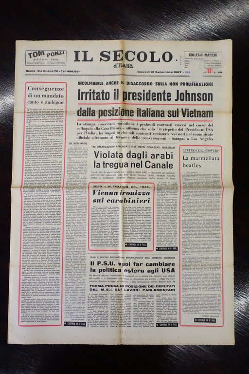 IL SECOLO D'ITALIA QUOTIDIANO 29 NN. LUGLIO-SETTEMBRE 1967 COMPLETI OTTIMI | Immagine Gallery 4