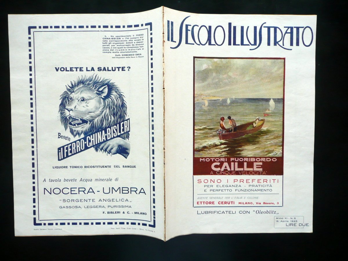 Il Secolo Illustrato Anno XI N.8 16/4/1923 Motori Fuoribordo Caille …