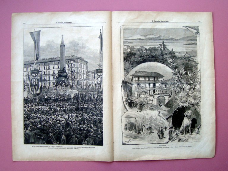 Il Secolo Illustrato della Domenica 1898 50∞Anniversario 5 giornate Milano