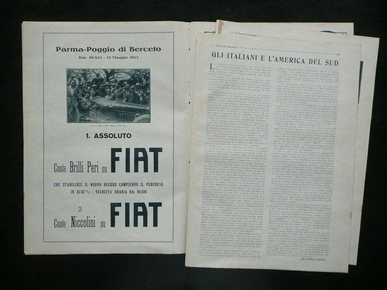 Il Secolo Illustrato N.11 1923 Conte Brilli Peri Fiat Parma …