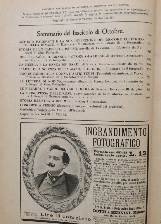 Il Secolo XX Anno X N. 10 Ottobre 1911 La …