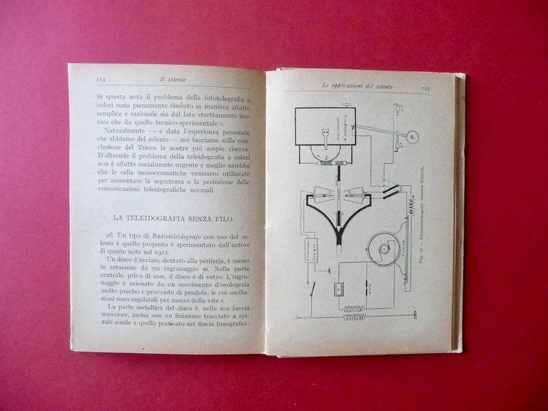 Il Selenio Umberto Bianchi Hoepli Milano 1919 Fototelefonia Fotometria