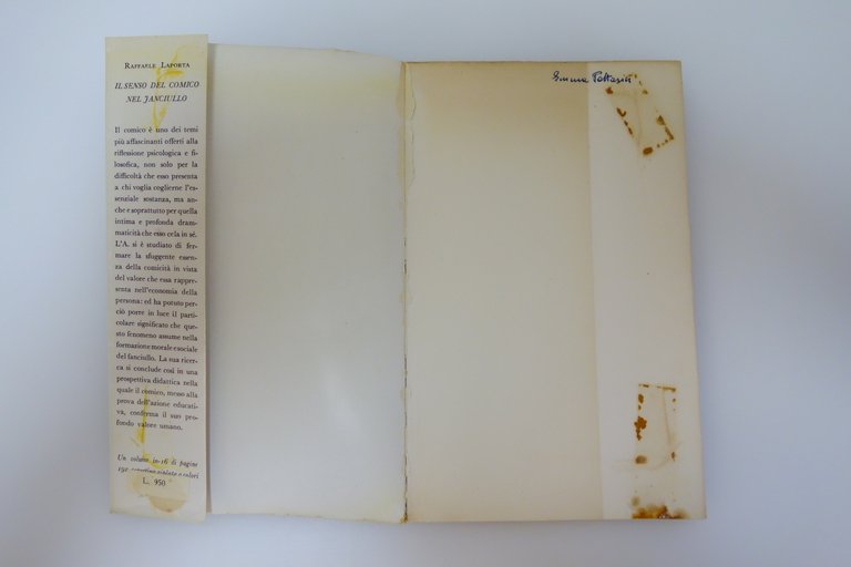 IL SENSO DEL COMICO NEL FANCIULLO EDUCAZIONE LAPORTA EDIZIONI MALIPIERO …