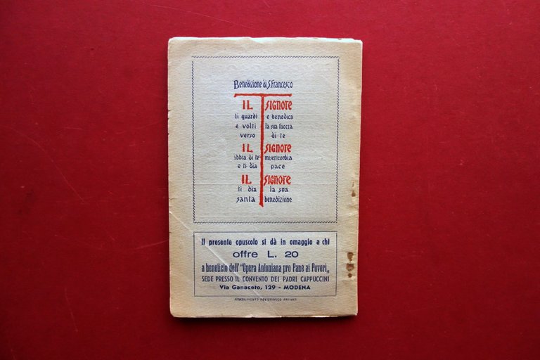 Il Solitario Cappuccino Lunario Almanacco Modenese 1946 Modena