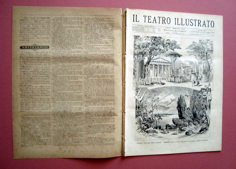 Il Teatro Illustrato Anno IV Maggio 1884 n 41 Saffo …