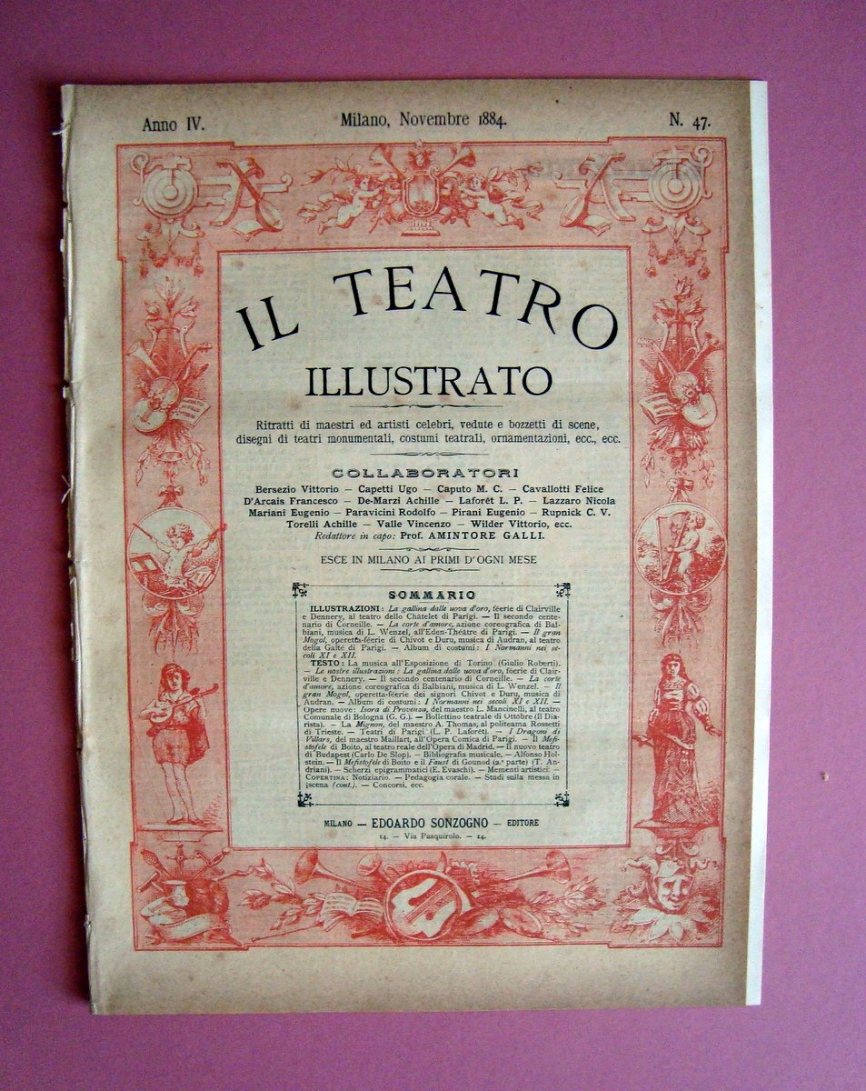 Il Teatro Illustrato Anno IV Novembre 1884 n 47 La …