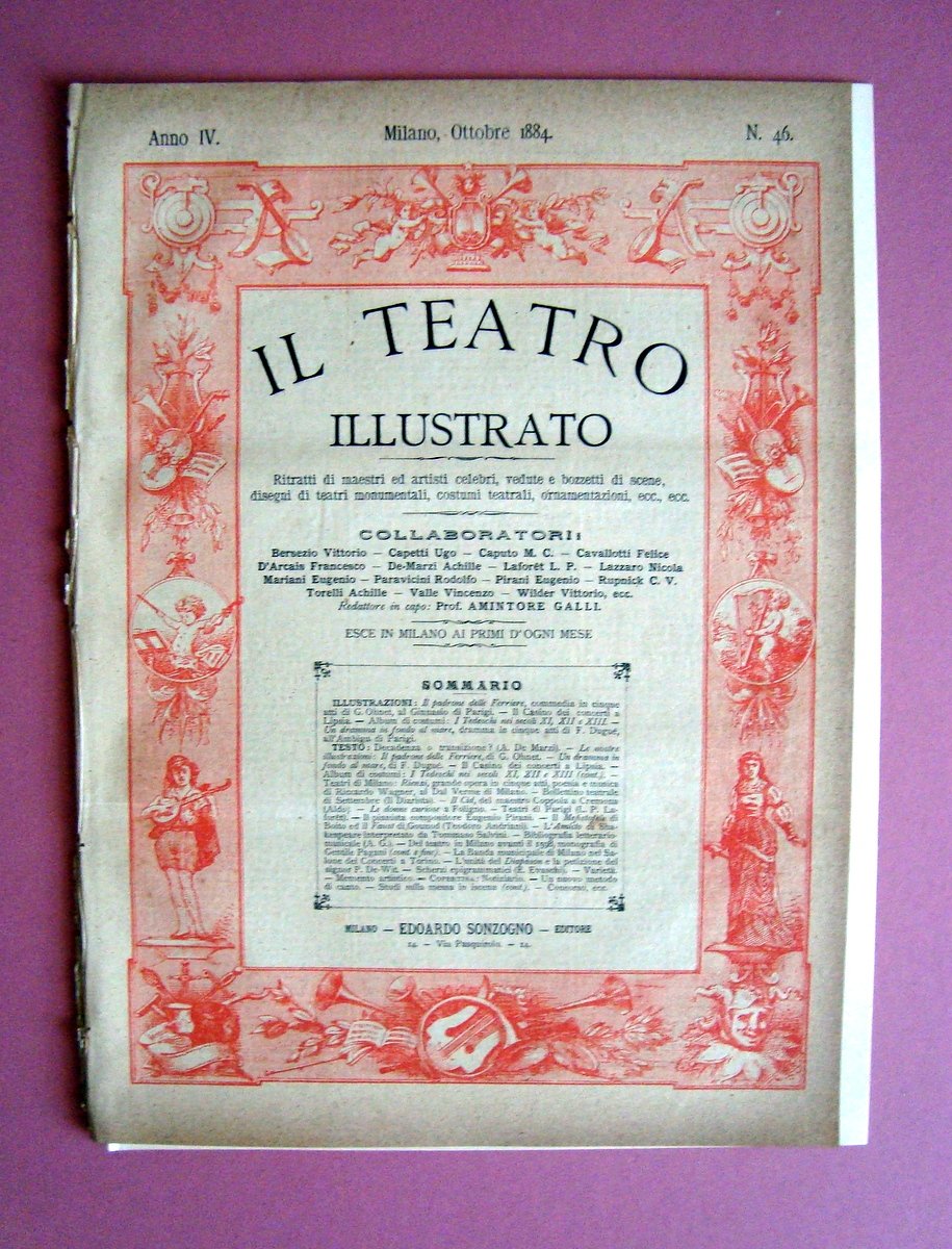 Il Teatro Illustrato Anno IV Ottobre 1884 n 46 Il …