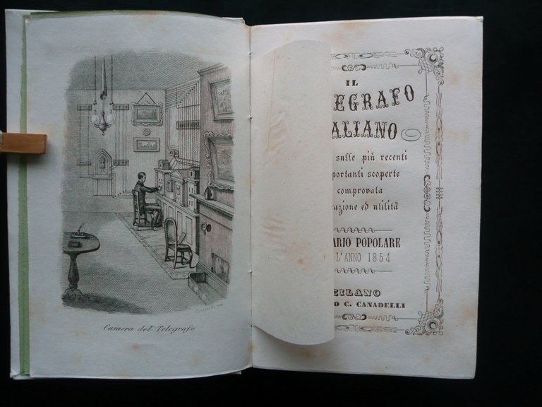 Il Telegrafo Italiano Annuario Popolare 1854 Canadelli Milano Magnetismo Fisica