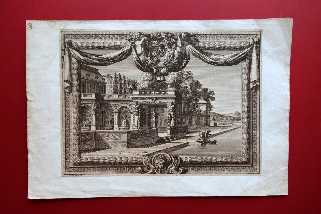 Incisione Acquaforte Le Potre Pallazzo MosË Salvato dalle Acque(?) Fine …