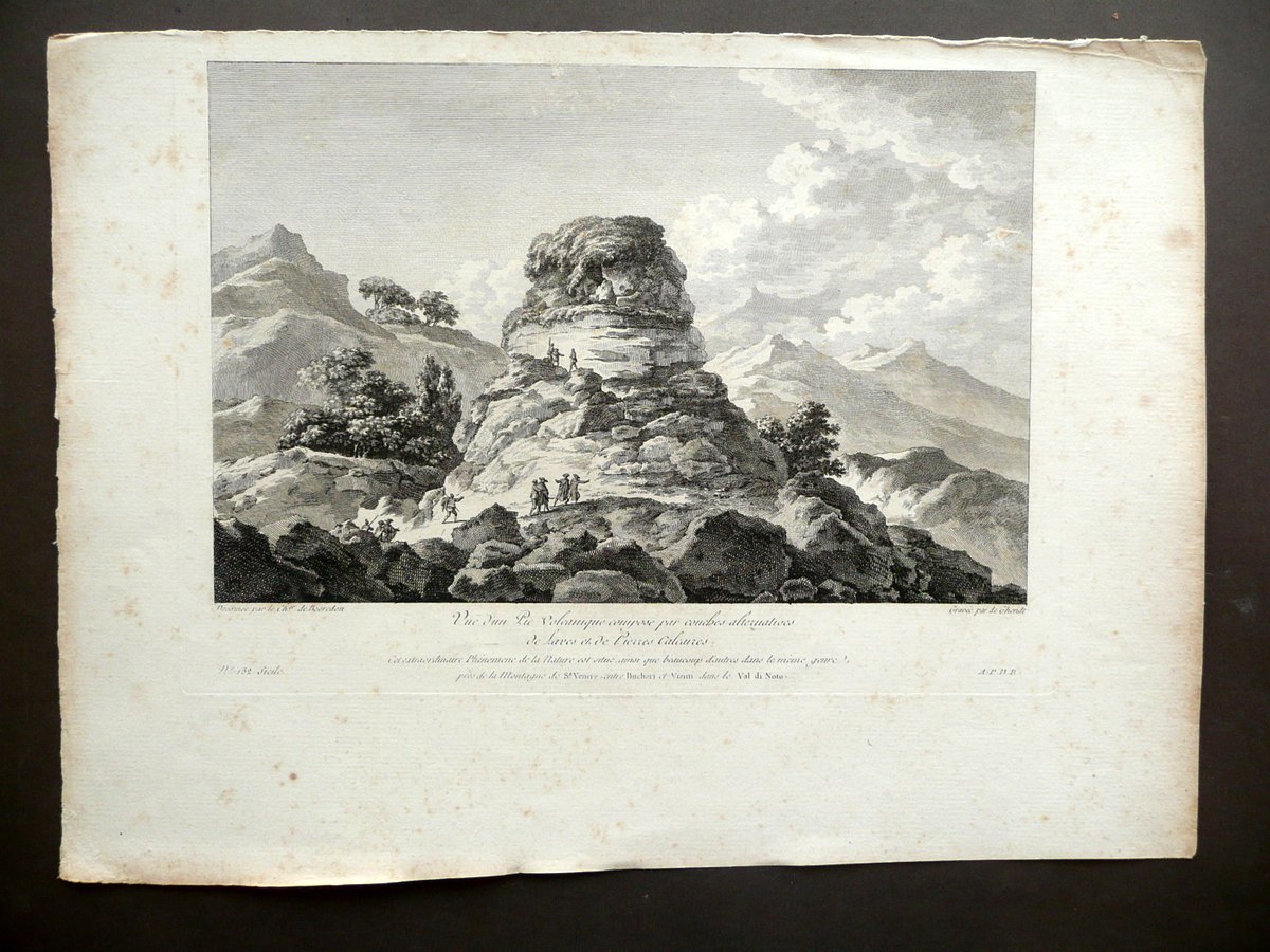 Incisione Pietre Vulcaniche Montagna di S. Venere Bucheri Vizini Val …