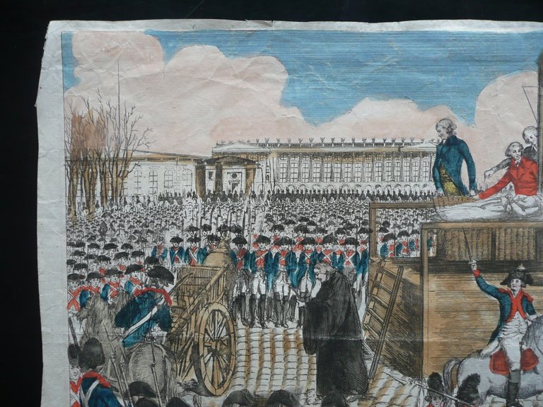 Incisione Popolare Execution Marie Antoniette Place de la Revolution Fine …