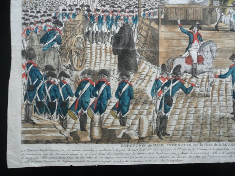 Incisione Popolare Execution Marie Antoniette Place de la Revolution Fine …
