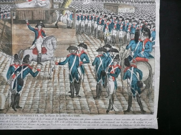 Incisione Popolare Execution Marie Antoniette Place de la Revolution Fine …