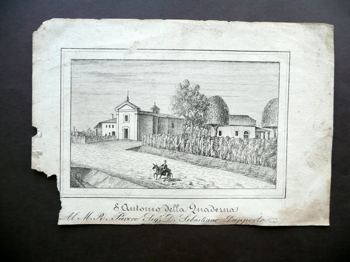 Incisione Popolare S. Antonio della Quaderna Medicina Budrio Bologna Met‡ …
