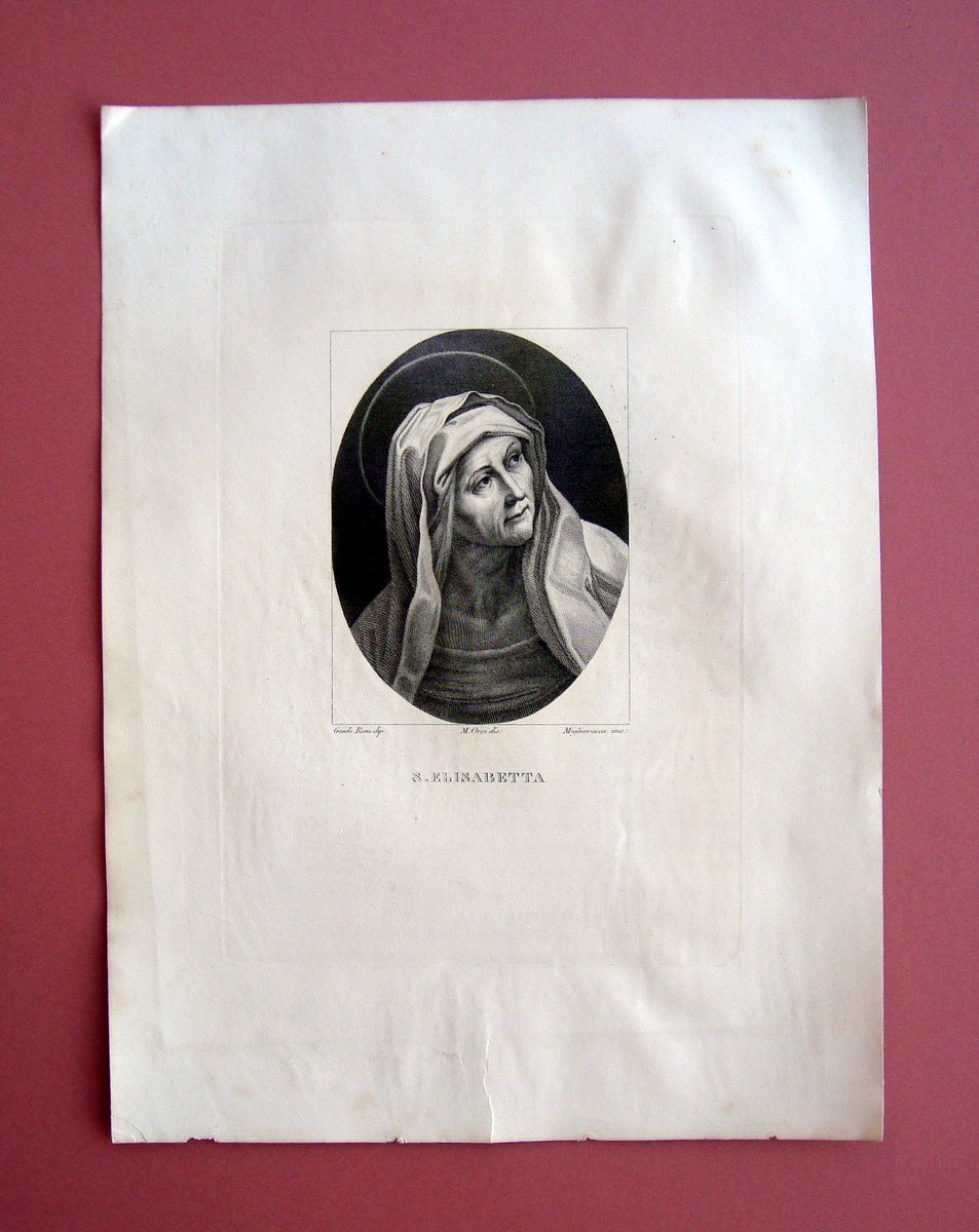 Incisione rame S.Elisabetta Galleria Pitti Firenze 1842 Guido Reni dip | Immagine principale