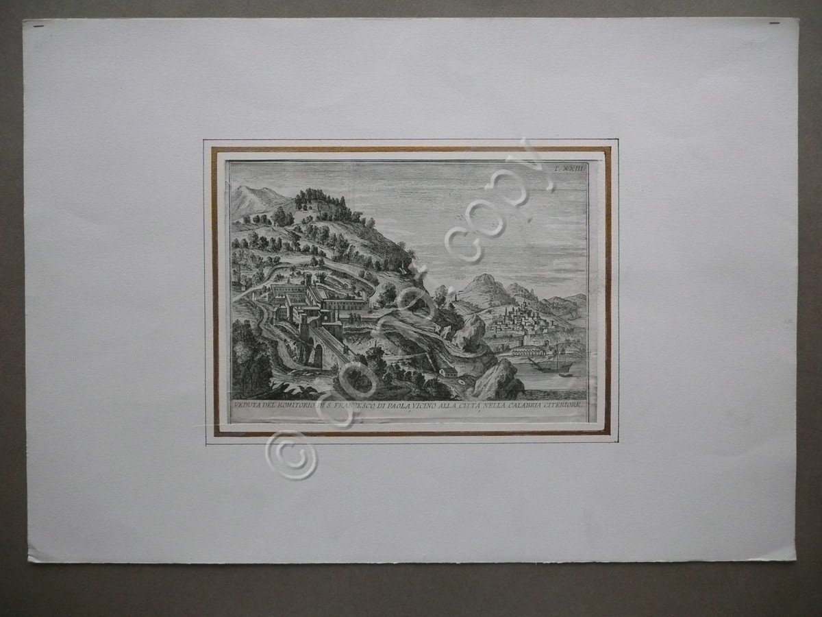 Incisione Romitorio di San Francesco di Paola Calabria Primo Ottocento …