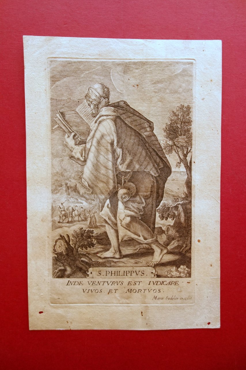 Incisione San Filippo Apostolo Marco Sadeler Fine '500 Primo '600 … | Immagine principale