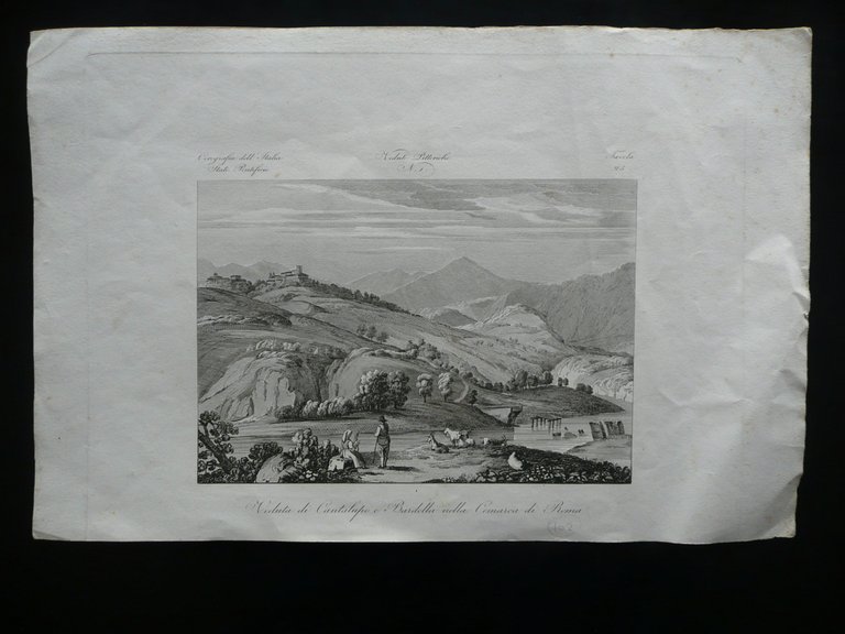 Incisione Veduta di Cantalupo e Bardella Comarca di Roma Zuccagni … | Immagine Gallery 1