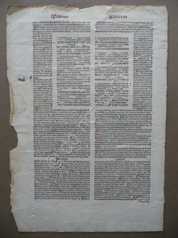 Incunabolo Libro Salmi Salmo 138 Religione Fede Chiesa Capilettera Latino