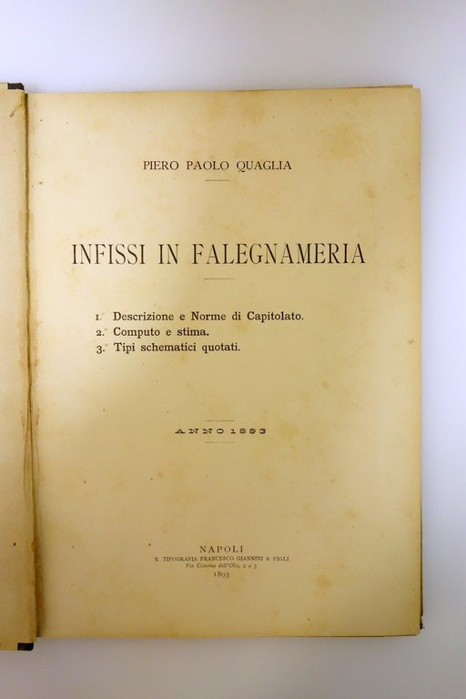 Infissi in Falegnameria Piero Paolo Quaglia Giannini Napoli 1893 17 …
