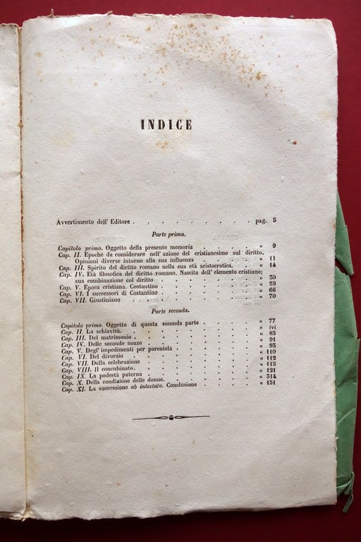 Influenza del Cristianesimo sul Diritto Civile dei Romani Fiaccadori 1854