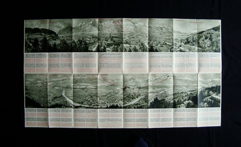 Innsbruck due pieghevoli informazioni panorama piantina 1933 Photo Lobl Turismo
