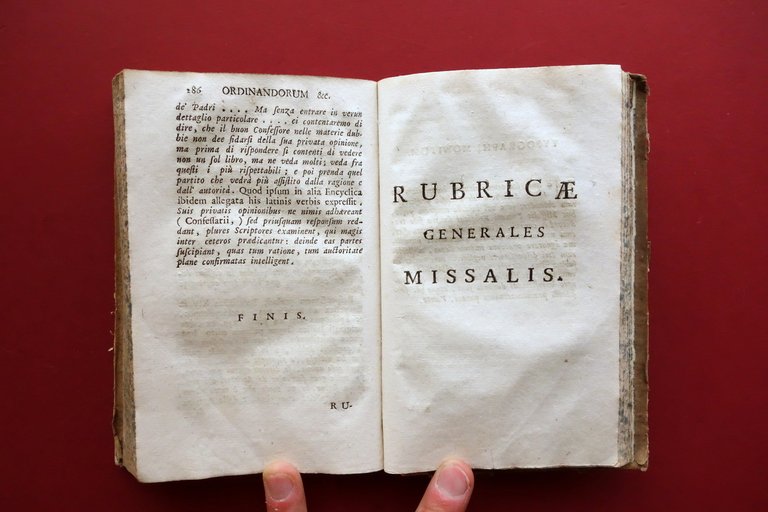 Institutio Ordinandorum Rubricae Generales Missalis Occhi Venezia 1795