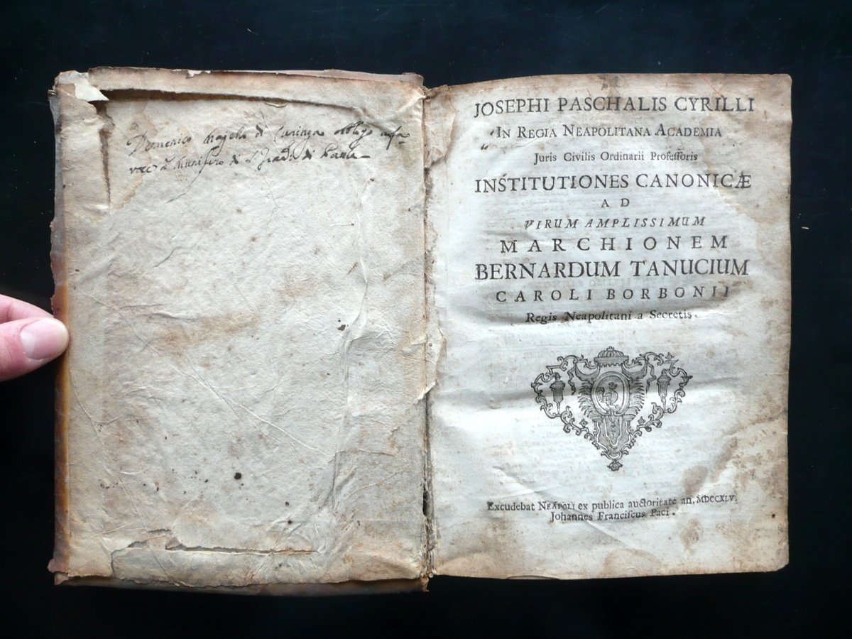 Institutiones Canonicae ad Virum Amplissimum J. Paschalis Cyrilli Napoli 1745 | Immagine principale