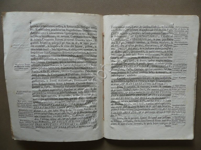 Instrumentum Transactionis Alphonsus Estensem Ducem Mutinae Bononiae 1717 Reno | Immagine Gallery 4