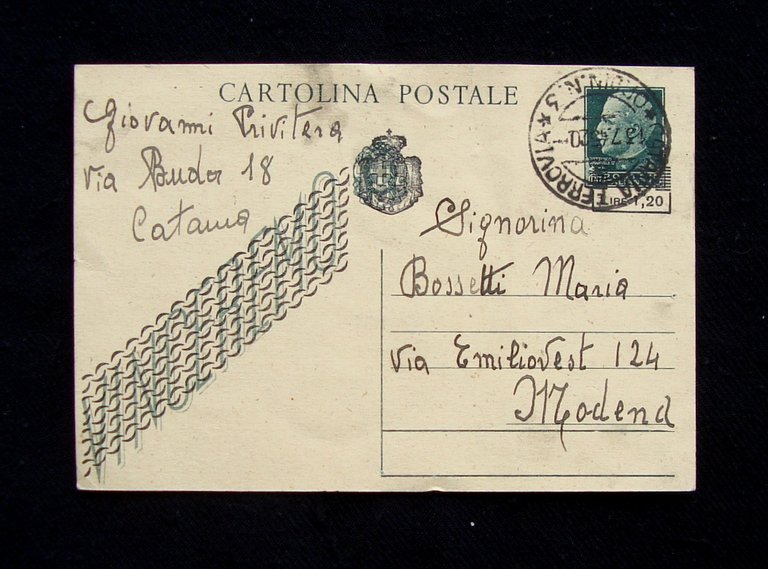 Intero Postale Viaggiato 1945 Vinceremo cancellato tipograficamente | Immagine Gallery 1