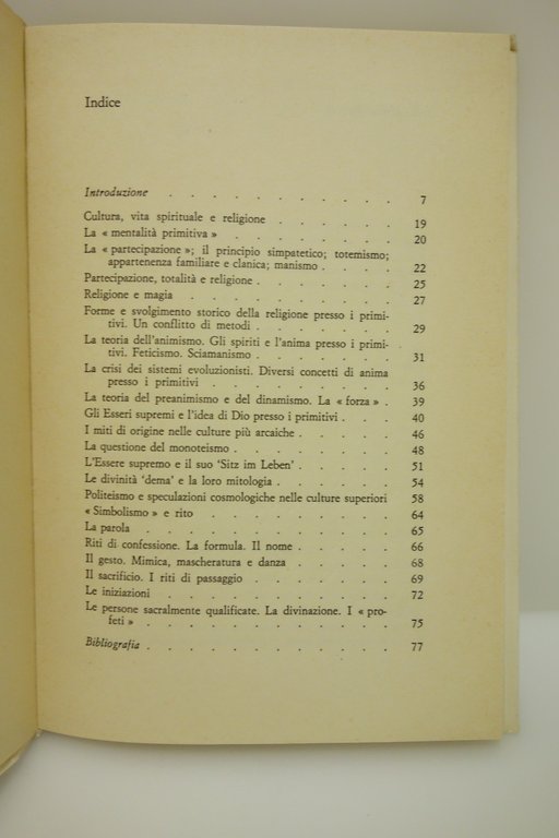 INTRODUZIONE ALLE RELIGIONI DEI PRIMITIVI BIANCHI EDIZIONI DELL'ATENEO ROMA 1967