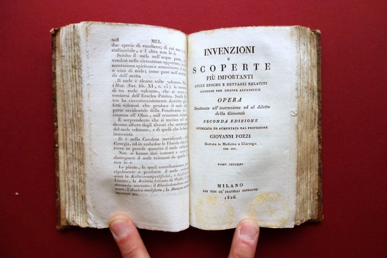 Invenzioni e Scoperte pi˘ Importanti Sonzogno Milano 1826 2 Tomi …