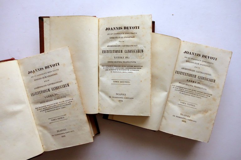 Ioannis Devoti Institutionum Canonicarum Libri IV Simoniana Napoli 1852 4 … | Immagine Gallery 4