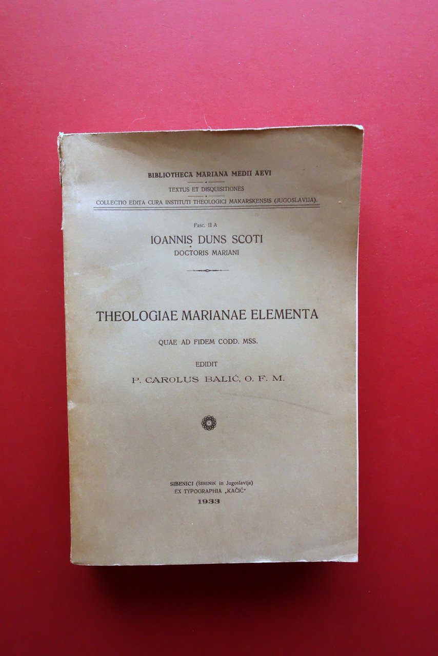 Ioannis Duns Scoti Theologiae Marianae Elementa Kacic Sibenici 1933 | Immagine principale