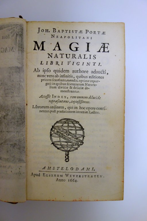 Iohannis Baptistae Portae Magiae Naturalis Weyerstraten Amsterdam 1664 Raro