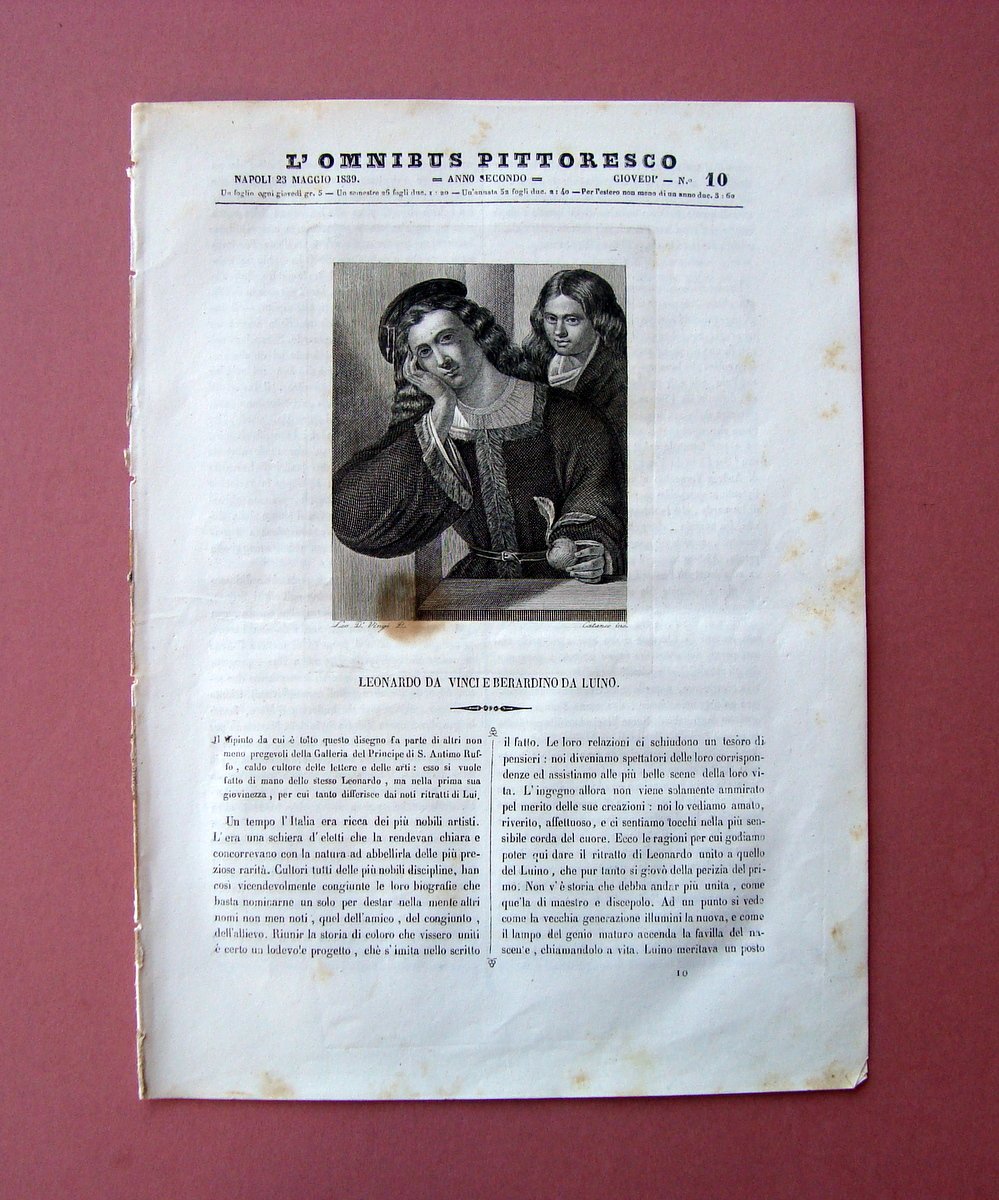 Ischia incisione+articolo Rivista L'Omnibus Pittoresco N 10 Napoli 1839 | Immagine principale