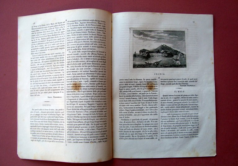 Ischia incisione+articolo Rivista L'Omnibus Pittoresco N 10 Napoli 1839 | Immagine Gallery 2