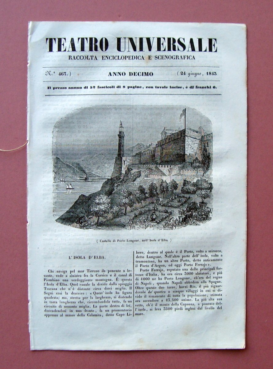 Isola D'Elba Porto Longone Castello in Teatro Universale Anno Decimo … | Immagine principale