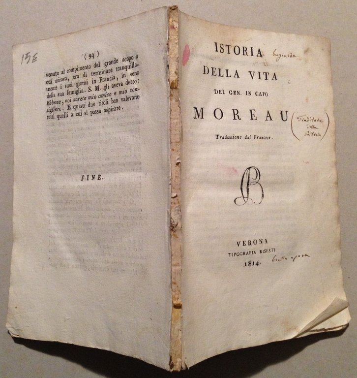 Istoria Della Vita del Gen. in Capo Moreau Napoleonica Tip. …