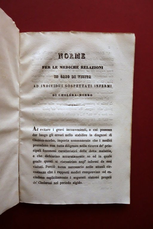 Istruzioni in Ordine al Cholera Vignola Modena Raccolta di Opuscoli …