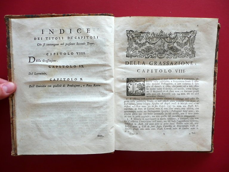 Istruzioni Teorico Pratiche Criminali Filippo Mirogli Tomo II Montanari 1769
