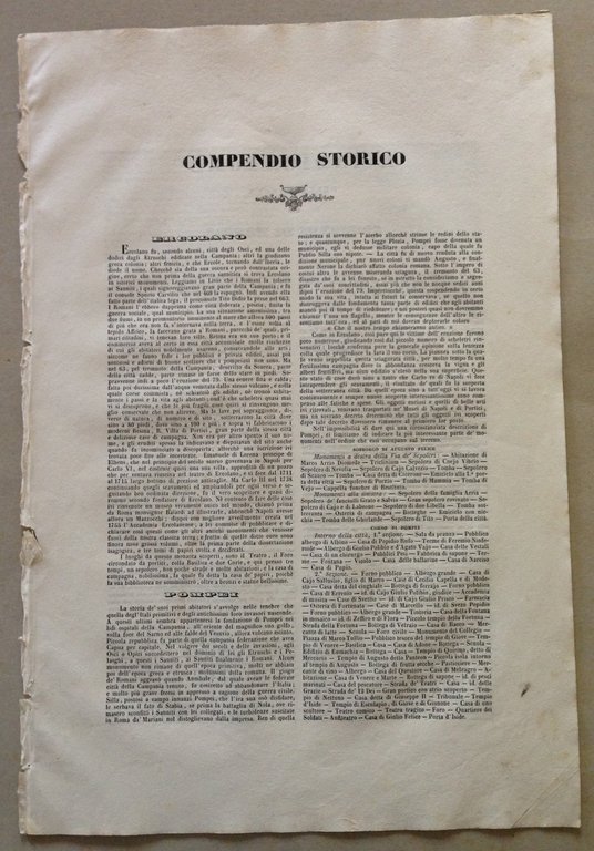 ITALIA IN MINIATURA NAPOLI MARSIGLI 1839 INCISIONE RAME NAPOLI POMPEI …