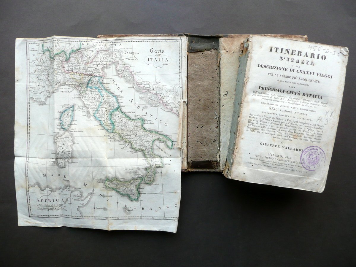 Itinerario d'Italia Descrizione di 136 Viaggi Giuseppe Vallardi Milano 1835