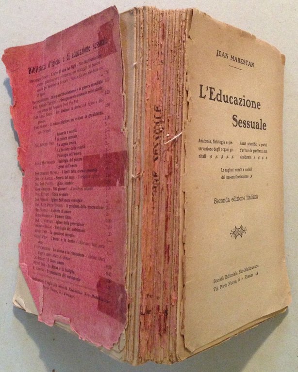 J. Marestan L'Educazione Sessuale Societ‡ Editoriale Neo Malthusiana Firenze s.d