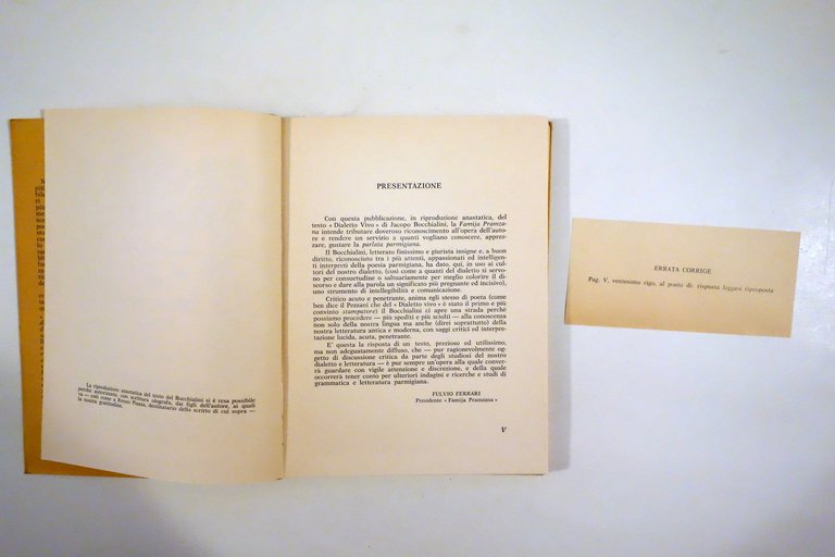 Jacopo Bocchialini il Dialetto Vivo di Parma e sua Letteratura …