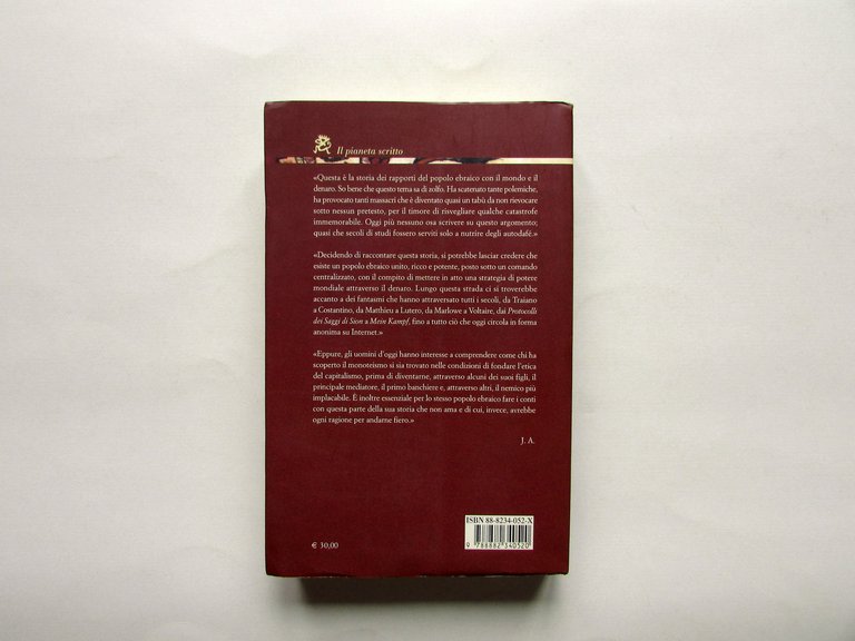 Jacques Attali Gli Ebrei Il Mondo Il Denaro Argo Lecce …