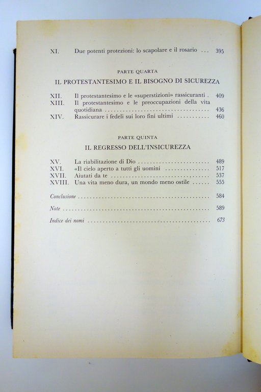 Jean Delumeau Rassicurare e Proteggere Rizzoli Milano 1992