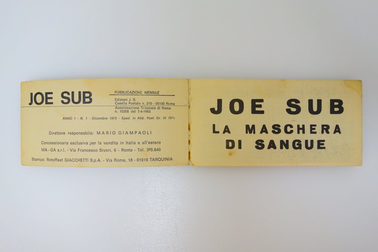JOE SUB LA MASCHERA DI SANGUE KAPPA USAM GIALLO A …