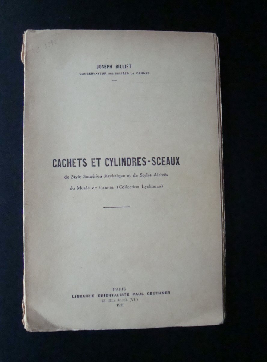 Joseph Billiet Cachets et Cylindres-Sceaux Sumeri 1931 Geuthner Museo di … | Immagine principale